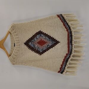 COCO + CARMEN poncho shrug OS Bohemian with fringe